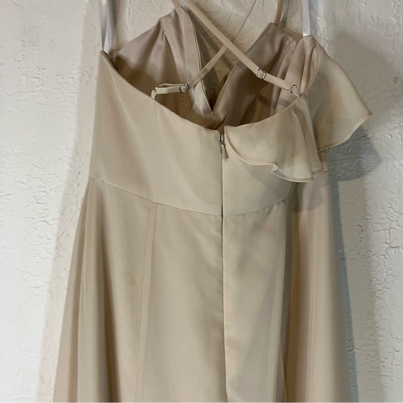 Revelry Paloma Chiffon Ruffle Front Maxi Dress in Champagne - Picture 10 of 12